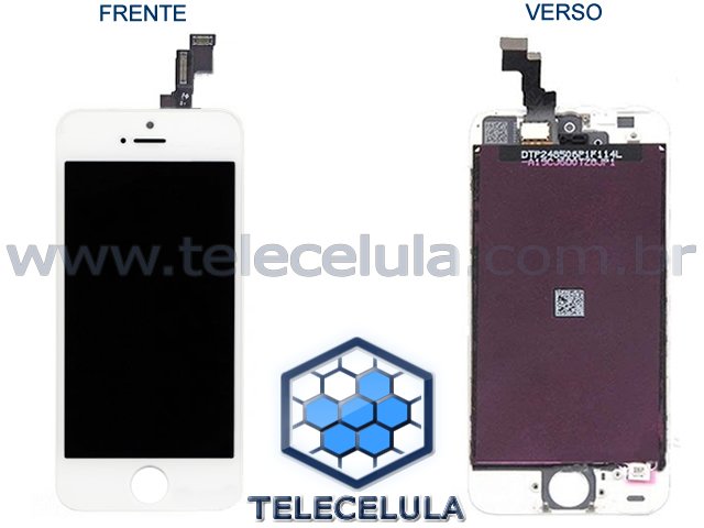Sem Imagem - DISPLAY LCD COMPATVEL COM APPLE IPHONE 5S COM TOUCH SCREEN BRANCO GENRICO