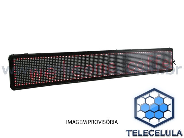 Sem Imagem - PAINEL DE LED INDOOR LEDS VERMELHOS TOTALMENTE PROGRAMVEL USB, TAMANHO 1.10 X 0.18 X 0.05M BIVOLT
