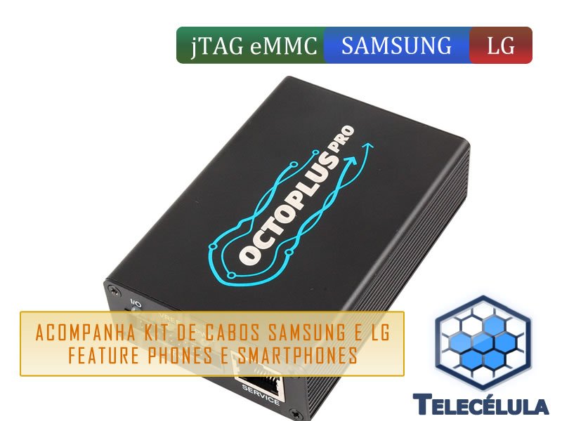 Sem Imagem - OCTOPLUS PRO BOX COM ATIVAO SAMSUNG + LG + EMMC + JTAG E KIT DE CABOS