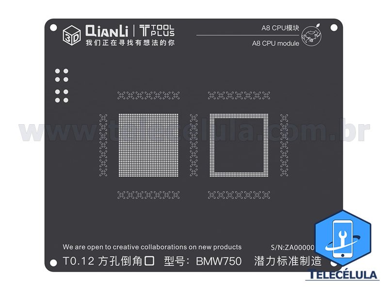 Sem Imagem - BLACK STENCIL QIANLI IBLACK MODELO 3D PARA CPU A8 REBALLING COMPATVEL IPHONE 6, 6P, 3D- BMW750