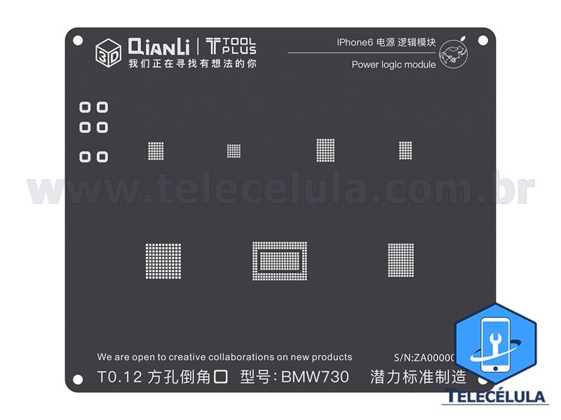 Sem Imagem - BLACK STENCIL QIANLI IBLACK MODELO 3D PARA POWER LOGIC REBALLING COMPATVEL IPHONE 6, 6P, 3D- BMW730