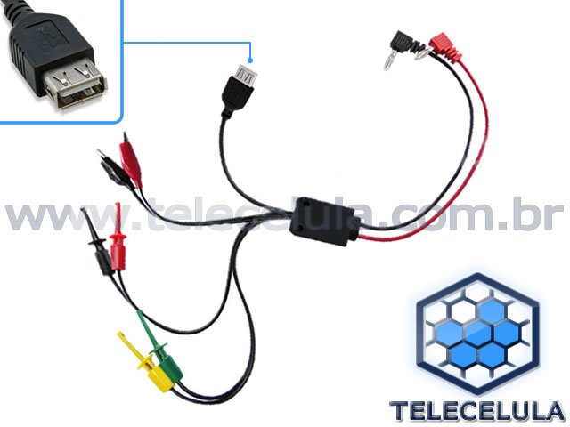 Sem Imagem - CABO PARA FONTE DE ALIMENTAO COM ENTRADA USB E COM MLTIPLOS CONECTORES JACAR