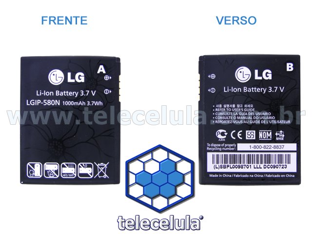 Sem Imagem - BATERIA ORIGINAL LG IP-580N (LGIP 580N) GT505, GM730, GC900, UX700, GT950, LX610 LOTUS ELITE