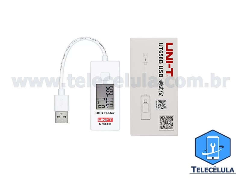 Sem Imagem - MULTIMEDIDOR USB COM VOLTMETRO E AMPERMETRO SIMULTNEO UT658B DIGITAL SUPORTA 3V ~ 9.0V X 3.5A