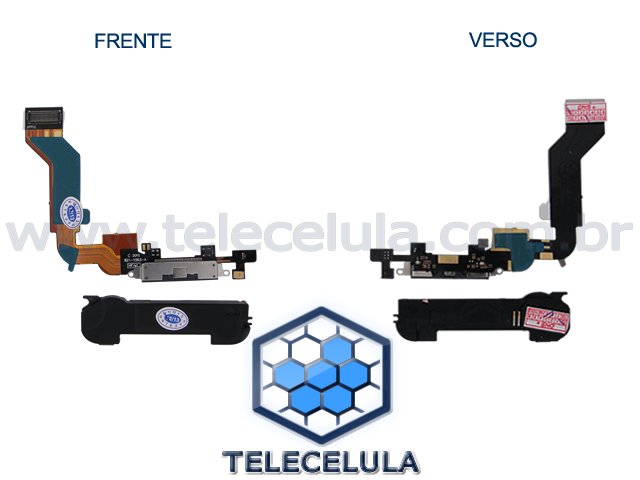 Sem Imagem - CONECTOR DOCK COM ANTENA APPLE IPHONE 4S COM CAMPAINHA ORIGINAL