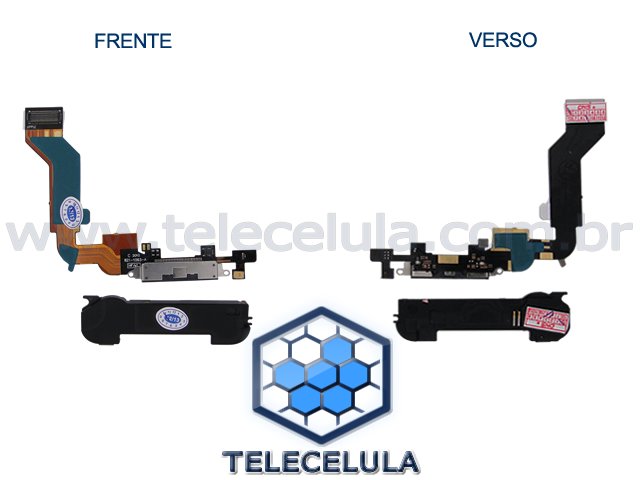 Sem Imagem - CONECTOR DOCK COM ANTENA APPLE IPHONE 4S COM CAMPAINHA ORIGINAL