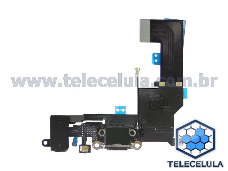 Sem Imagem - FLEX CABLE COMPATVEL COM APPLE IPHONE SE DO CONECTOR DE CARGA, ANTENA E FONE DE OUVIDO PRETO