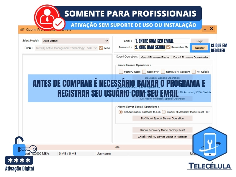 Sem Imagem - CRDITOS XIAOMI PRO TOOL - FLASH, DECODING, FACTORY RESET, MI ACCOUNT, FRP, DESBLOQUEIO