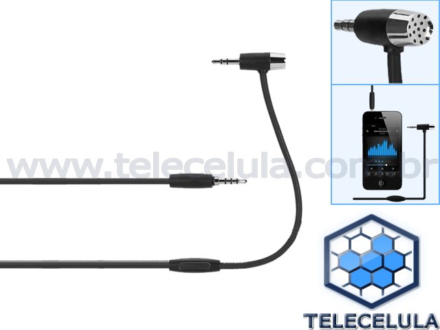 Sem Imagem - CABO P2 DE UDIO COM MICROFONE INTEGRADO, IPHONE, ANDROID PARA UTILIZAR AUXILIAR DO SOM CARRO!