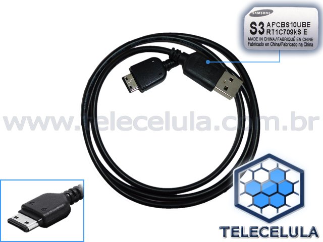 Sem Imagem - CABO DE DADOS E CARGA USB SAMSUNG E210, C3510, I900, S3650, C3200, M310, M510 ORIGINAL