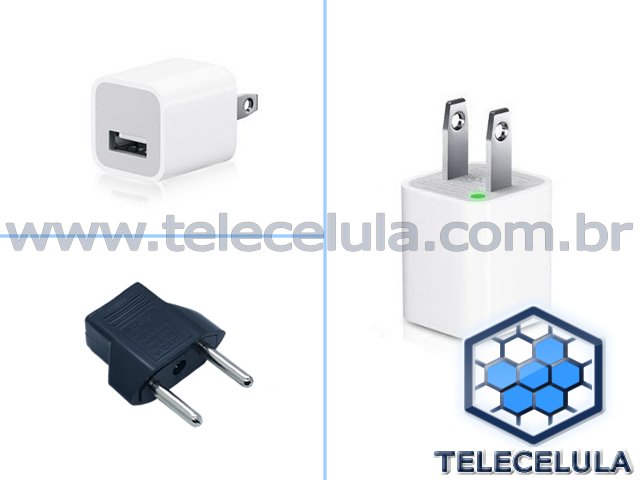 Sem Imagem - CARREGADOR ORIGINAL PARA IPHONE 3, 3GS, 4, 4S, 5, 5C, 5S, 6, 6S, 7 A1265 5VDC-1A, 5 WATTS+ ADAPTADOR