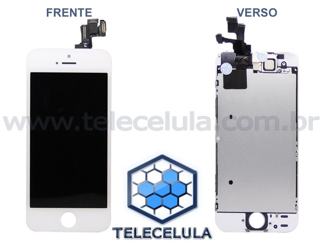 Sem Imagem - LCD DISPLAY PARA IPHONE 5S ORIGINAL BRANCO COM ALTO FALANTE E SENSOR MONTADO SEMI-NOVO