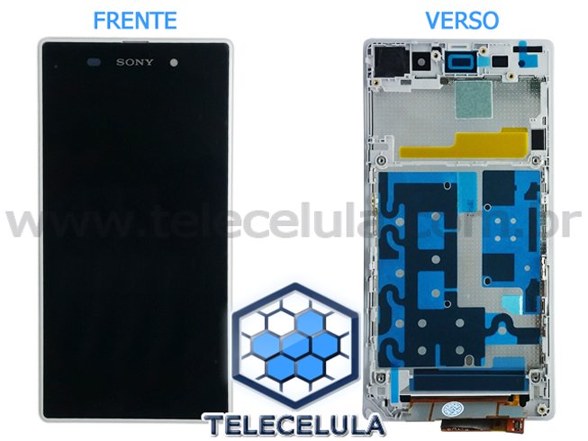 Sem Imagem - SONY XPERIA Z1 DISPLAY LCD COM TOUCH BRANCO L39H C6903, C6902, C6943 COM FRAME ORIGINAL