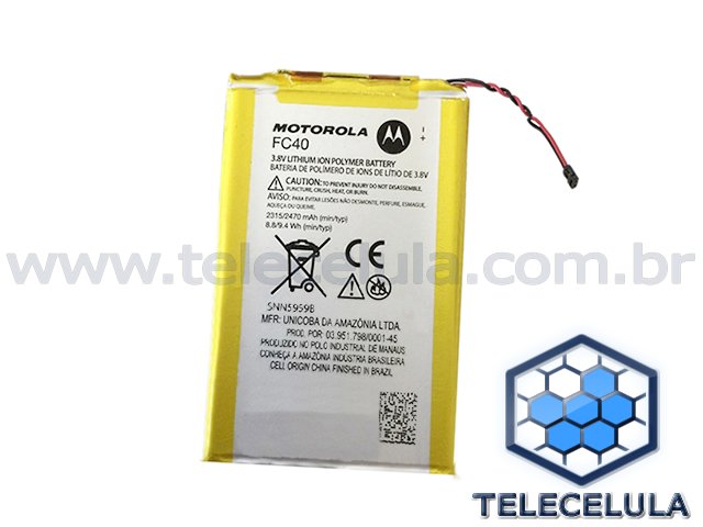 Sem Imagem - BATERIA MOTOROLA FC40, FC-40 SNN5959B G3 GERAO MOTO G3 XT1543, XT1544 DUAL ORIGINAL.