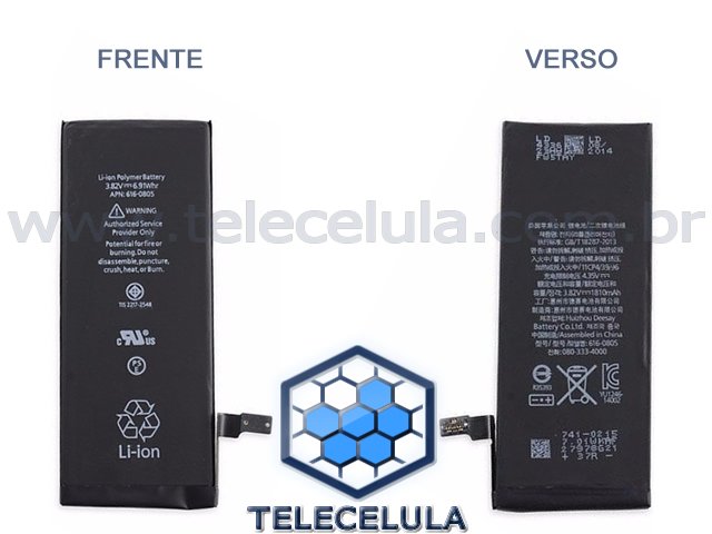 Sem Imagem - BATERIA COMPATVEL COM APPLE IPHONE 6 MODELO APN:616-0805 GENRICA