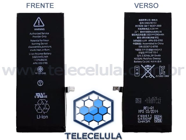 Sem Imagem - BATERIA COMPATVEL COM APPLE IPHONE 6 PLUS MODELO APN:616-0802 GENRICA.