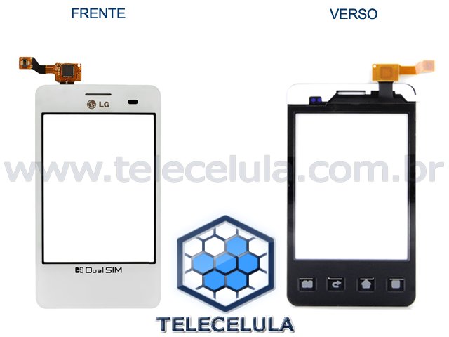 Sem Imagem - VISOR COM TOUCH SCREEN LG L3 DUAL E405 BRANCO ORIGINAL