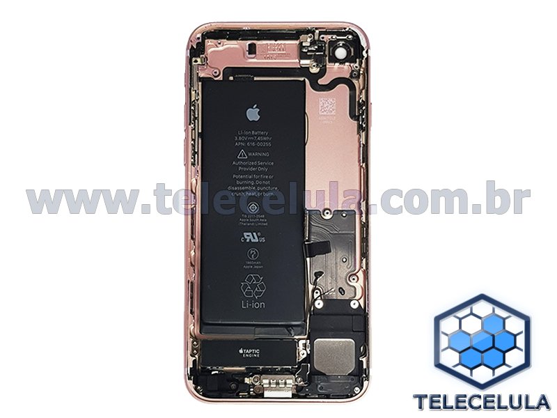 Sem Imagem - BACK HOUSING PARA IPHONE 7 ROSE A1660 ORIGINAL COMPLETO, BATERIA, FLEX POWER, FLEX CARGA, CAMPAINHA