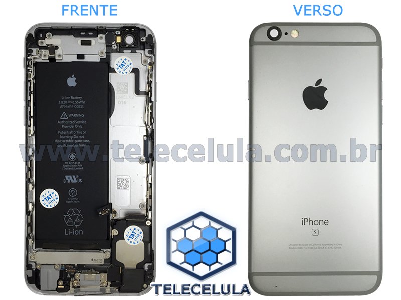 Sem Imagem - BACK HOUSING ORIGINAL APPLE IPHONE 6S A1688 CINZA BATERIA, FLEX POWER, FLEX CARGA, VIBRA CALL