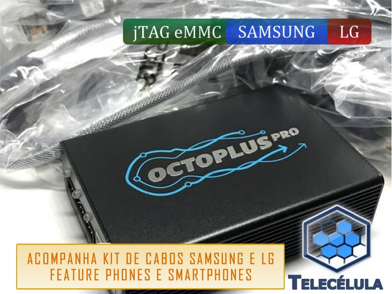 Sem Imagem - OCTOPLUS PRO BOX COM ATIVAO SAMSUNG + LG + EMMC + JTAG E KIT DE CABOS