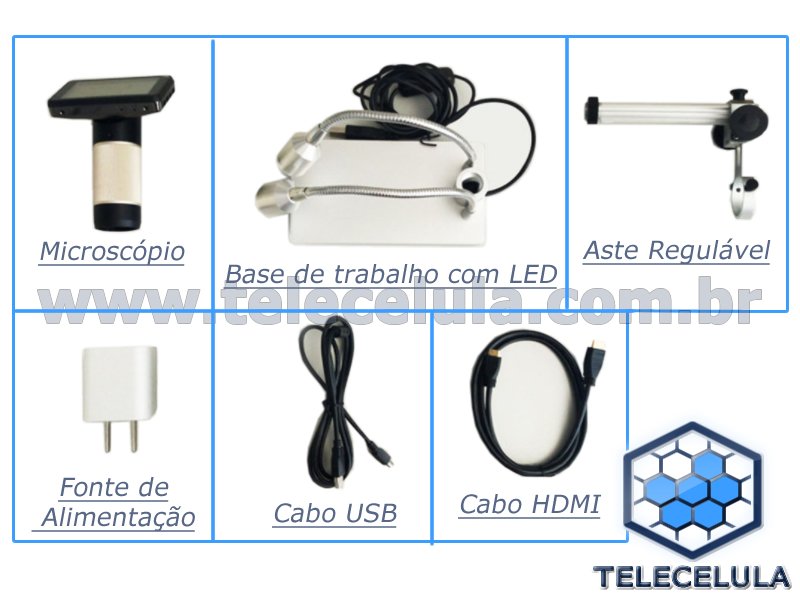 Sem Imagem - MICROSCPIO DE ALTA RESOLUO HD 1080 E LCD DE 3 POLEGADAS COM SADA HDMI PARA TV, PROJETOR ADS201