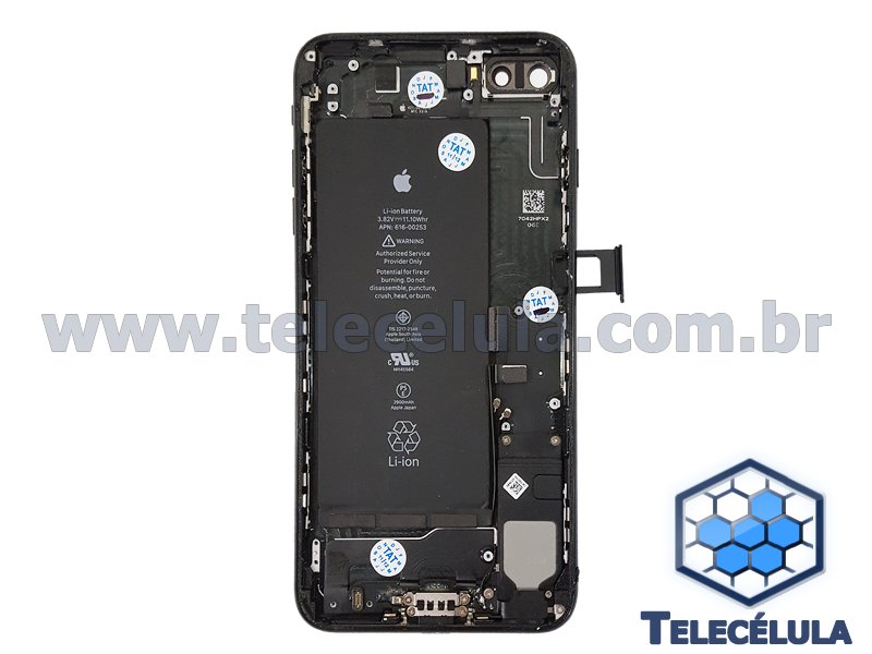 Sem Imagem - BACK HOUSING, CARCAA COM BATERIA E FLEX CABLES IPHONE 7 PLUS A1661 BLACK PIANO ORIGINAL