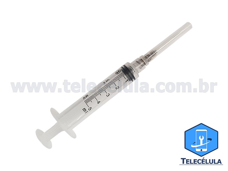 Sem Imagem - SERINGA DESCARTVEL 5ML COM AGULHA PARA MICRO SOLDA, USADA COMO DISPENSER PARA FLUXO PASTOSO