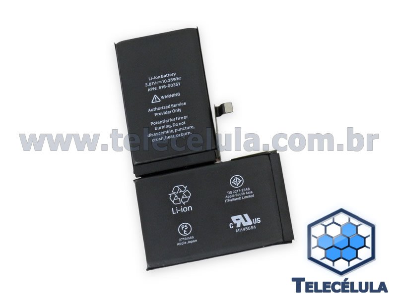 Sem Imagem - BATERIA DUPLA PARA IPHONE X ORIGINAL APN 616-00354 , A1901 - 2716MAH