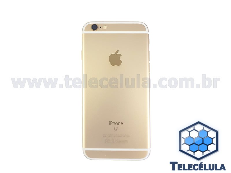 Sem Imagem - BACK HOUSING IPHONE 6S GOLD ORIGINAL A1688 COM FLEX POWER, VOLUME, BATERIA, VIBRA, FLASH, CAMPAINHA