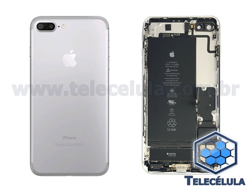 Sem Imagem - BACK HOUSING IPHONE 7 PLUS CINZA ORIGINAL A1661 COM FLEX POWER, VOLUME, BATERIA, VIBRA, CAMPAINHA