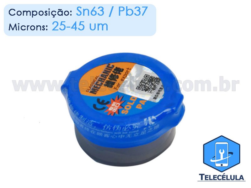 Sem Imagem - SOLDA EM PASTA, ESTANHO EM PASTA (CHUMBO 63-37) 183 BGA REBALLING MECHANIC XGSP-40 COM 34 GRAMAS