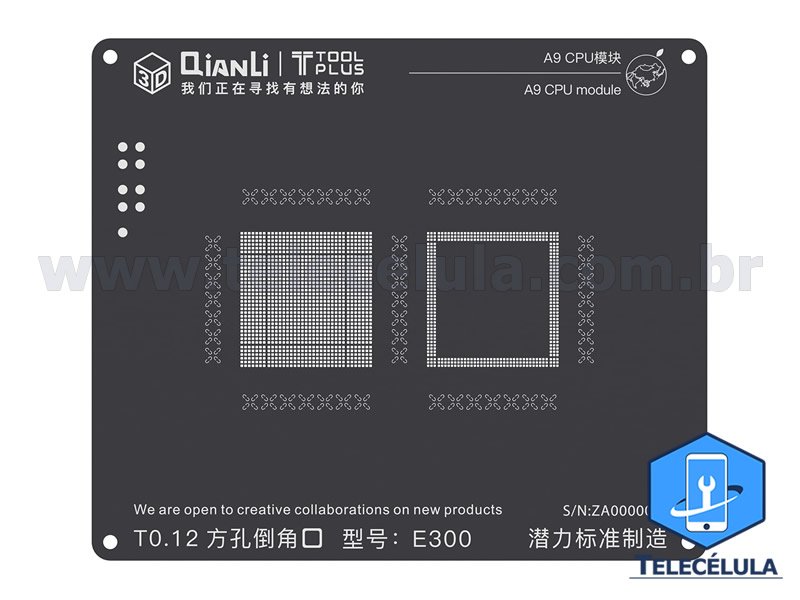 Sem Imagem - BLACK STENCIL QIANLI IBLACK MODELO 3D PARA CPU A9 REBALLING COMPATVEL IPHONE 6S, 6SP, 3D- E300