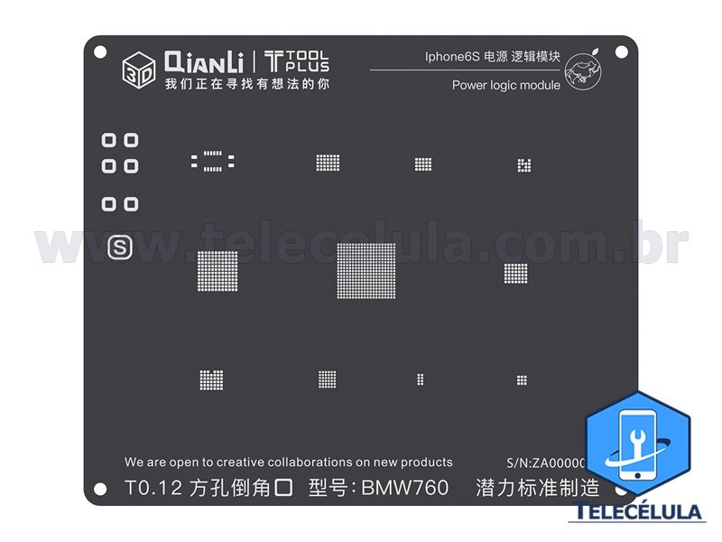 Sem Imagem - BLACK STENCIL QIANLI IBLACK MODELO 3D POWER LOGIC REBALLING COMPATVEL IPHONE 6S, 6SP, 3D- BMW760