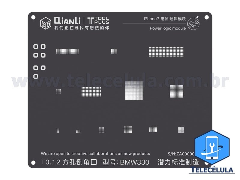 Sem Imagem - BLACK STENCIL QIANLI IBLACK MODELO 3D POWER LOGIC REBALLING COMPATVEL IPHONE 7, 7P, 3D- BMW330