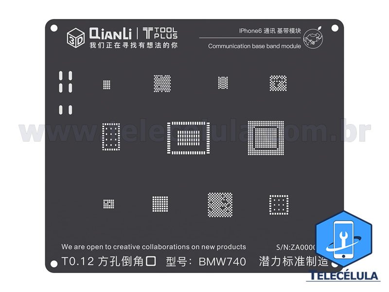 Sem Imagem - BLACK STENCIL QIANLI IBLACK MODELO 3D BASEBAND REBALLING COMPATVEL IPHONE 6, 6P - BMW740