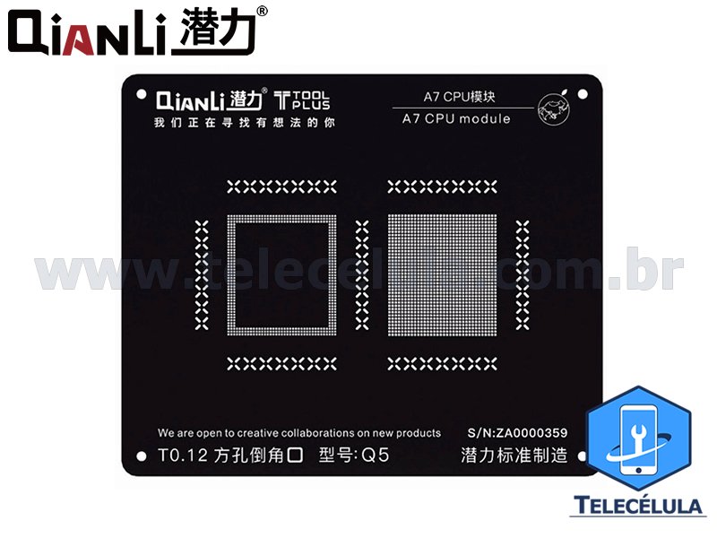 Sem Imagem - STENCIL QIANLI IBLACK MODELO Q5 NORMAL CPU A7 REBALLING COMPATVEL IPHONE 5S