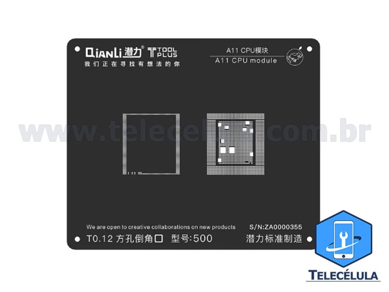 Sem Imagem - STENCIL QIANLI IBLACK MODELO S500 NORMAL CPU A11 REBALLING COMPATVEL IPHONE 8, 8P, X PROFISSIONAL