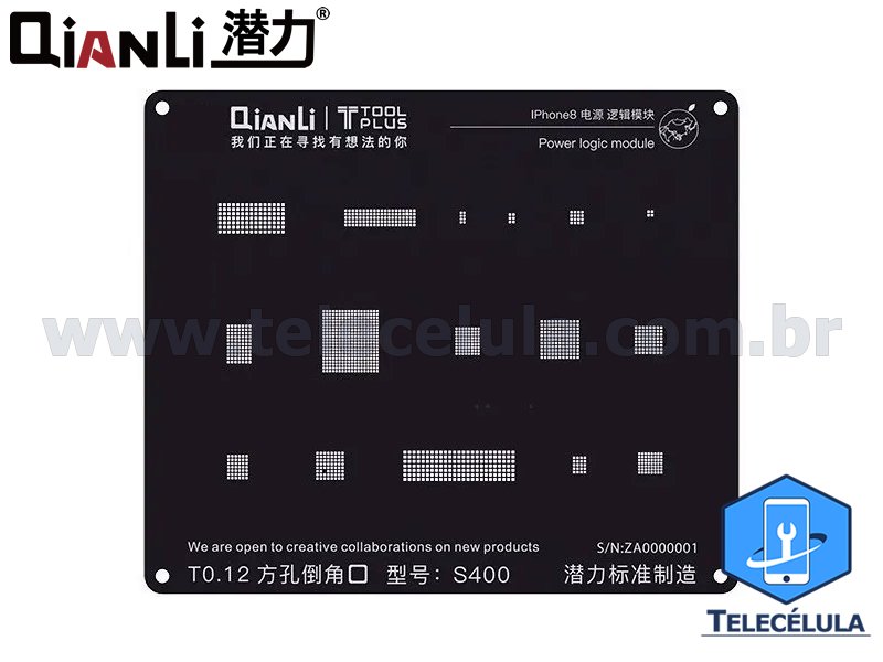 Sem Imagem - BLACK STENCIL QIANLI IBLACK NORMAL S400 POWER LOGIC REBALLING COMPATVEL IPHONE 8, 8P