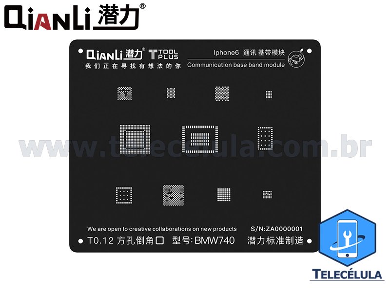 Sem Imagem - BLACK STENCIL QIANLI IBLACK NORMAL BASEBAND REBALLING COMPATVEL IPHONE 6, 6P - BMW740