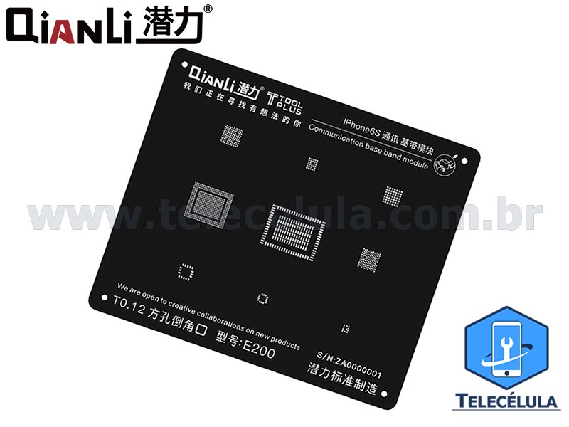 Sem Imagem - BLACK STENCIL QIANLI IBLACK NORMAL BASEBAND REBALLING COMPATVEL IPHONE 6S, 6SP - E200