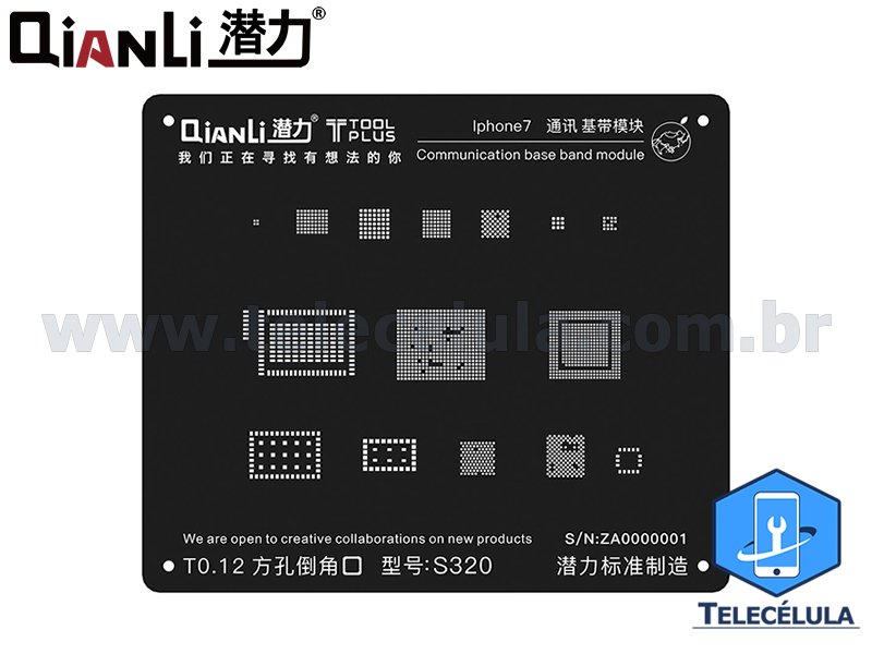 Sem Imagem - BLACK STENCIL QIANLI IBLACK NORMAL BASEBAND REBALLING COMPATVEL IPHONE 7, 7P - S320