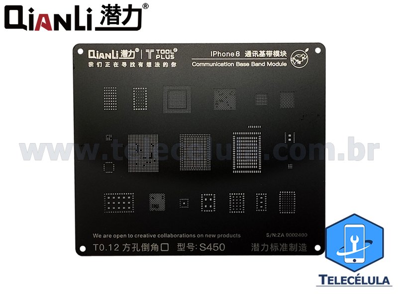 Sem Imagem - BLACK STENCIL QIANLI IBLACK NORMAL BASEBAND REBALLING COMPATVEL IPHONE 8, 8P, X - S450