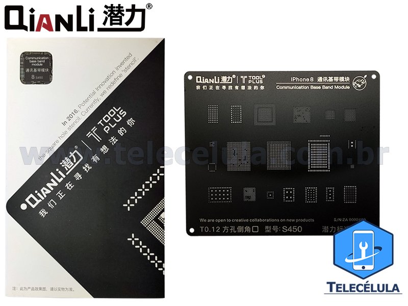 Sem Imagem - BLACK STENCIL QIANLI IBLACK NORMAL BASEBAND REBALLING COMPATVEL IPHONE 8, 8P, X - S450