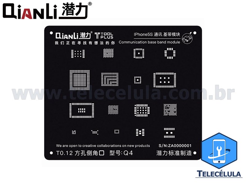 Sem Imagem - BLACK STENCIL QIANLI IBLACK NORMAL BASEBAND REBALLING COMPATVEL IPHONE 5S - Q4