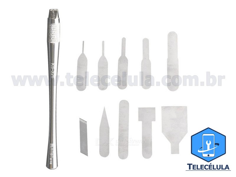 Sem Imagem - KIT DE LMINAS PARA RETRABALHO COM CPU- BGA REMOVER RESINA (10 EM 1) K-326 KAISI