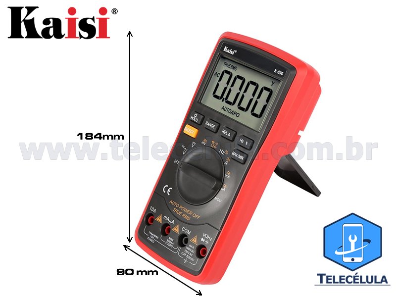 Sem Imagem - MULTMETRO DIGITAL AUTOMTICO COM FREQUNCIA, CAPACITNCIA KAISI K-890N TRUE RMS