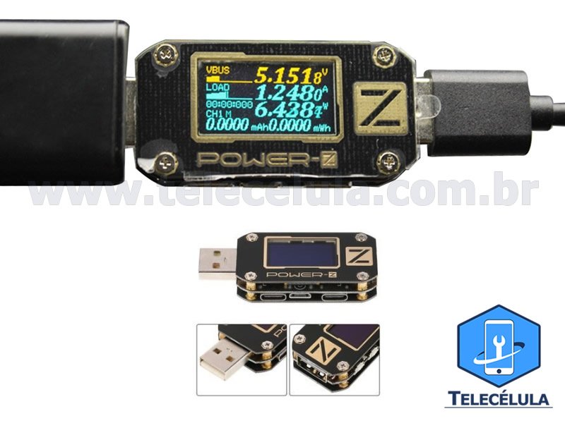 Sem Imagem - MULTIMEDIDOR POWER Z VOLTMETRO E AMPERMETRO, MEDIDOR DE CORRENTE GRFICO POR COMPUTADOR E PROGRAMA