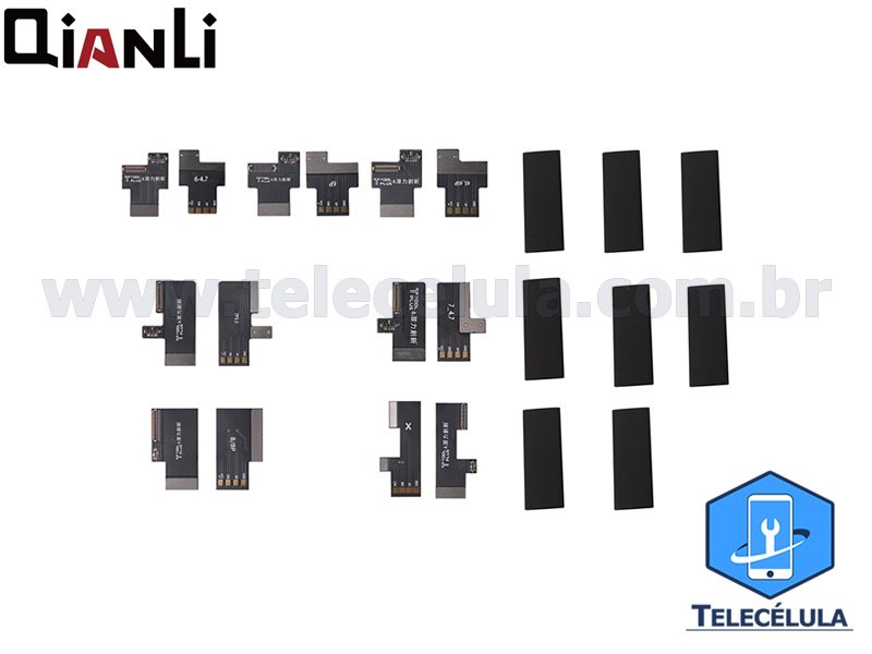 Sem Imagem - KIT DE 07 CONECTORES PARA REPOSIO NO IPOWER 6, 6P, (6S, 6SP), 7, 7P, (8, 8P), X QIANLI