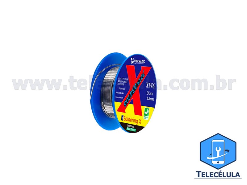 Sem Imagem - FIO DE SOLDA MECHANIC BAIXA TEMPERATURA 138 GRAUS XSOLDERING XW6 0,6MM COM 50 GRAMAS