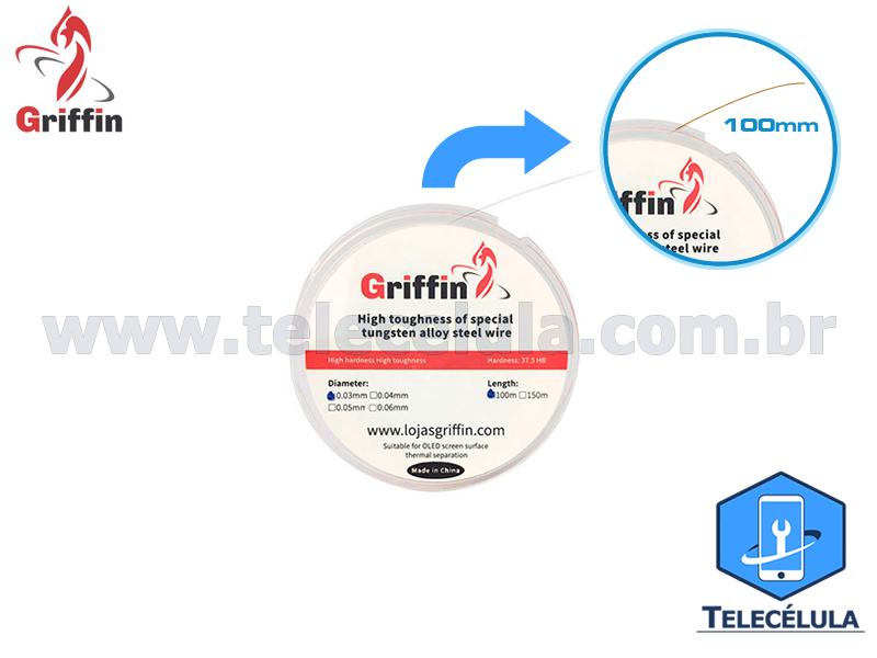 Sem Imagem - FIO DIAMANTE PARA SEPARADORA DE LCD SUPER FINO 0.03 MM POR 100 METROS